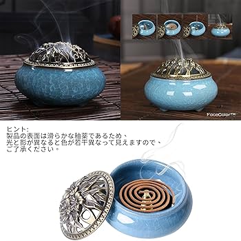 陶磁 線香 香炉 茶道 置物 檀香盤香炉 装飾品 工芸品 美術品 Amazon.co.jp: 特注品人気推薦二龍の珠竜香炉線香立銅製品置物